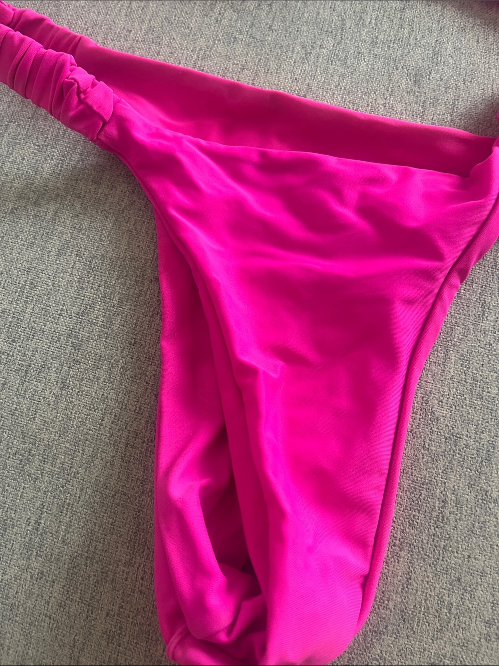 Hot Pink Triangle Bikini Set - Picture 2 of 6